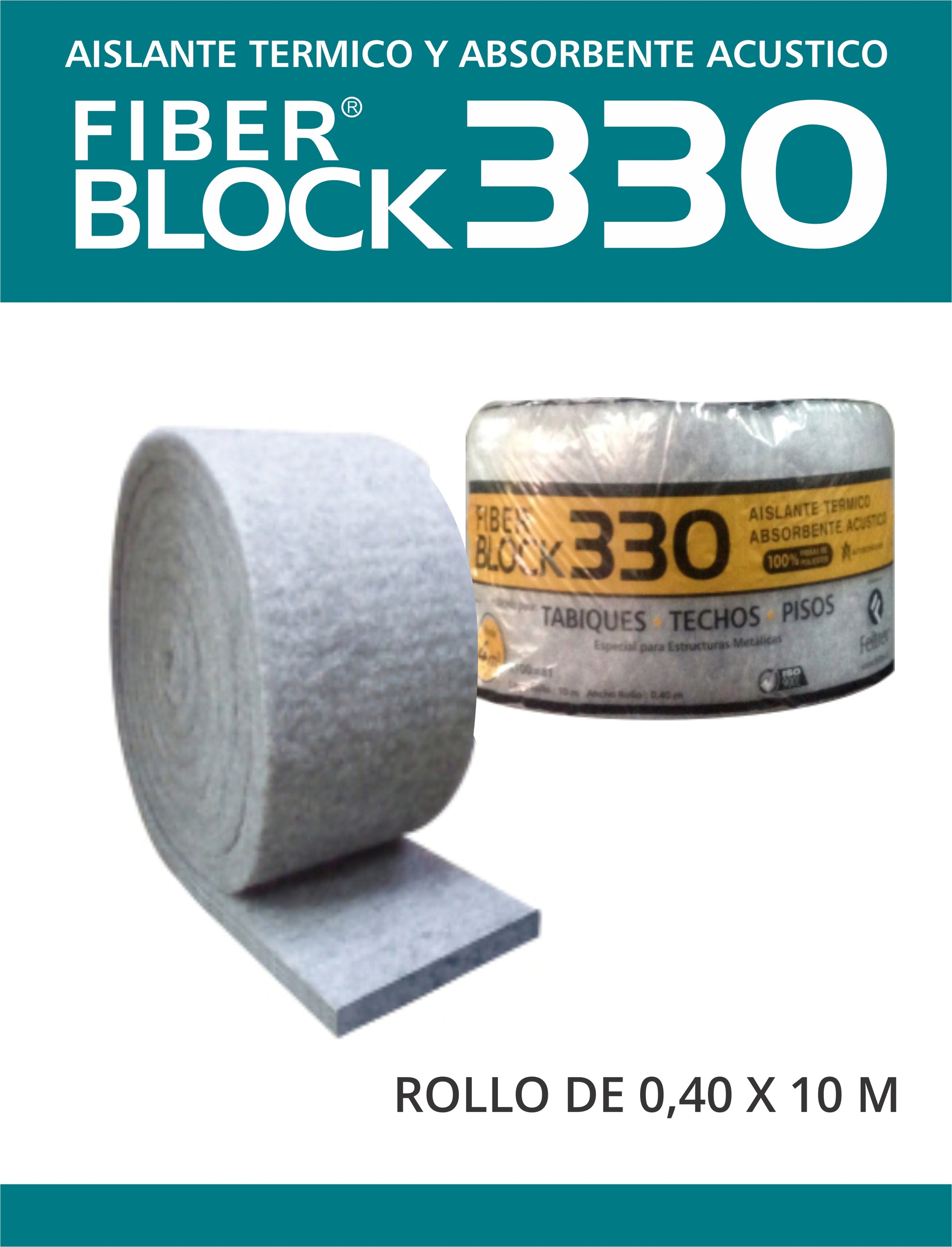 FIBER BLOCK 330 0.40 X 10 Mts. 55mm (ROLLO 4 Mts2)