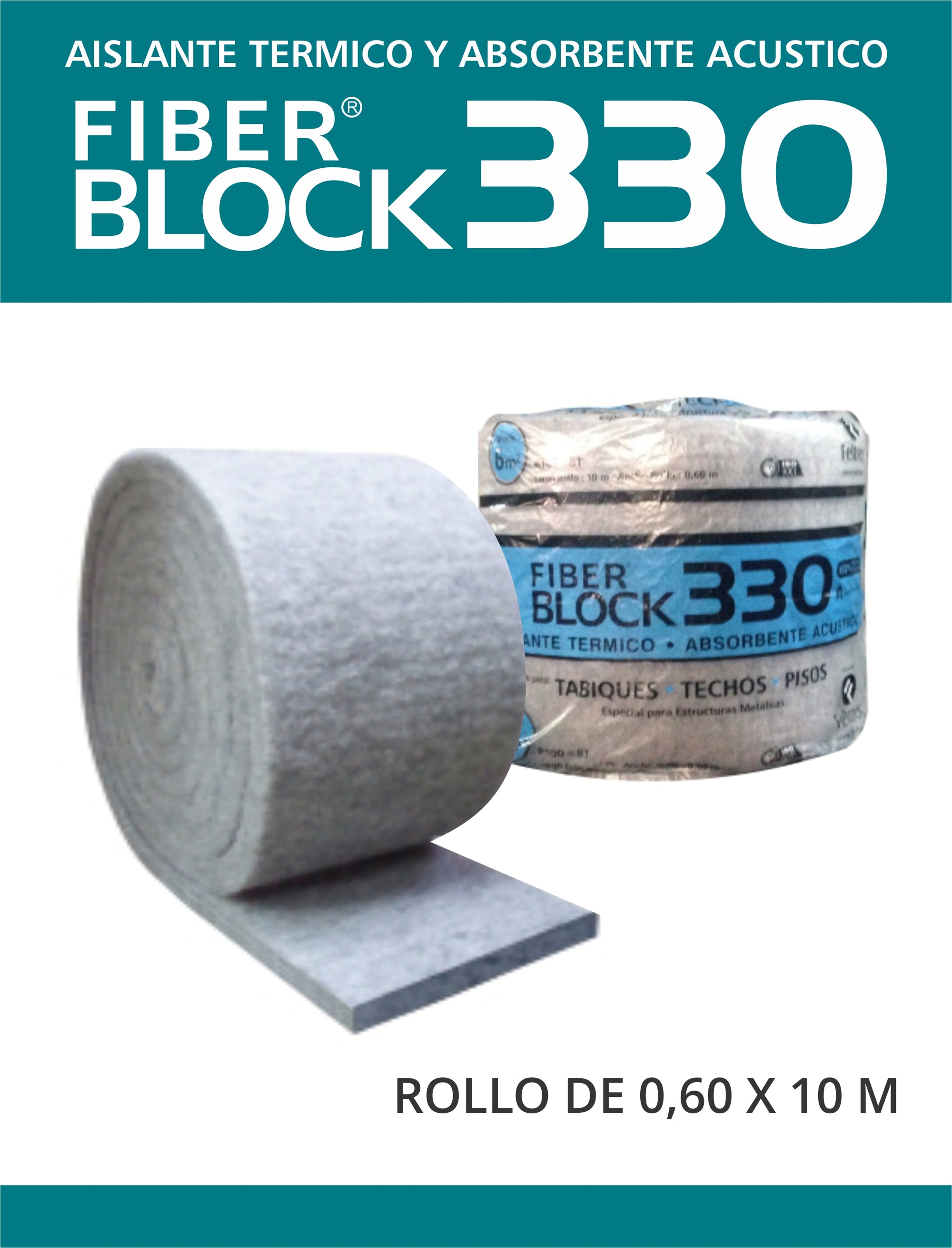 FIBER BLOCK 330 0.60 X 10 Mts. 55mm (ROLLO 6 Mts2)