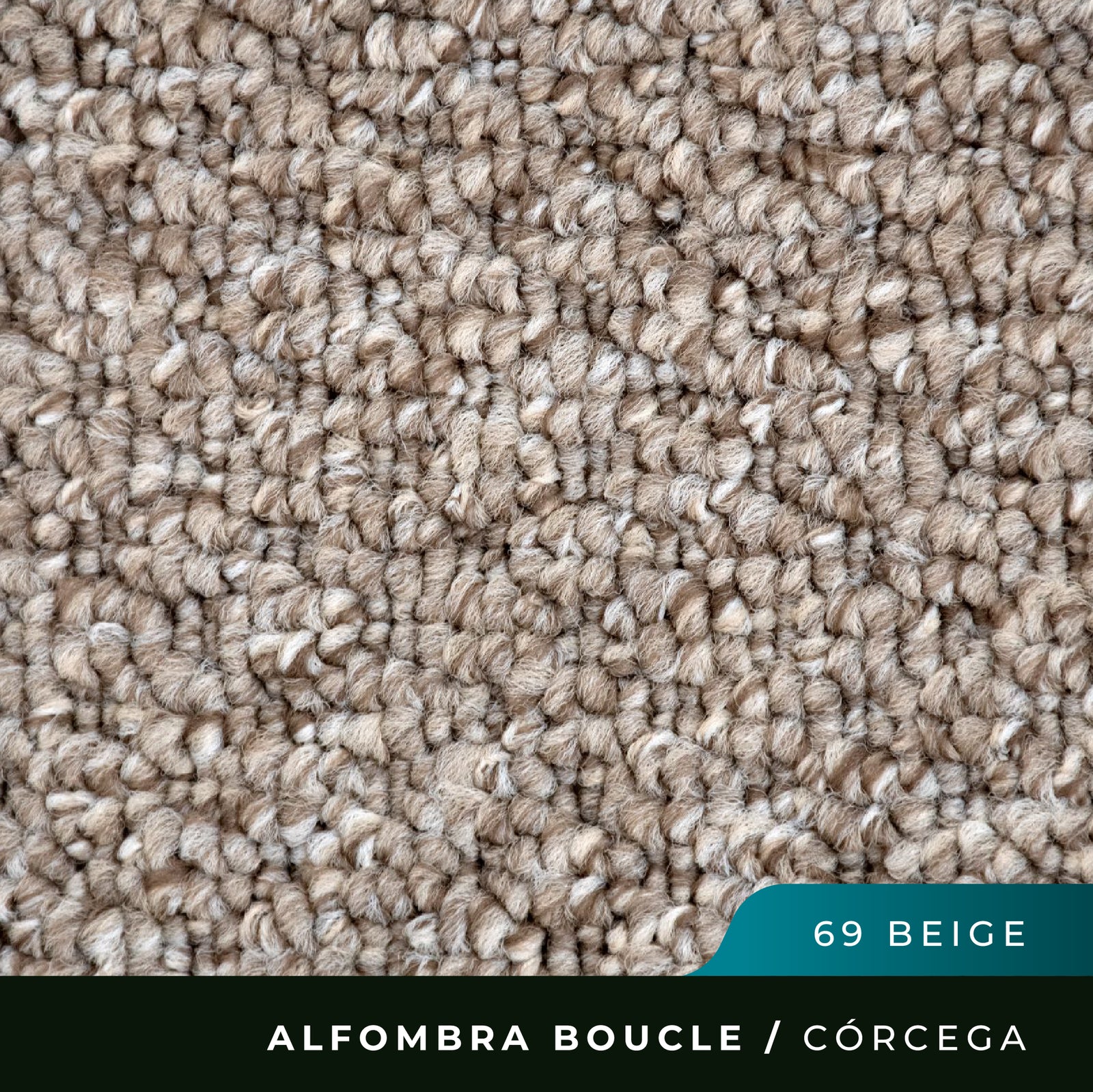 Alfombra Boucle Córcega - 4mts de Ancho - Beige 69