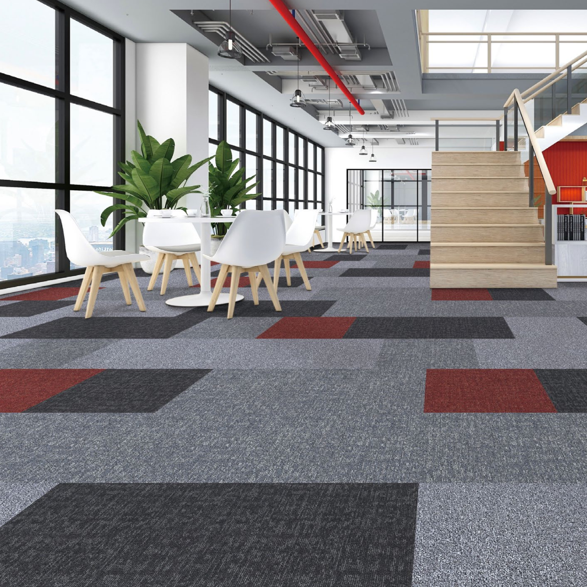 Alfombra Palmeta Quiet azul F80423 50x50