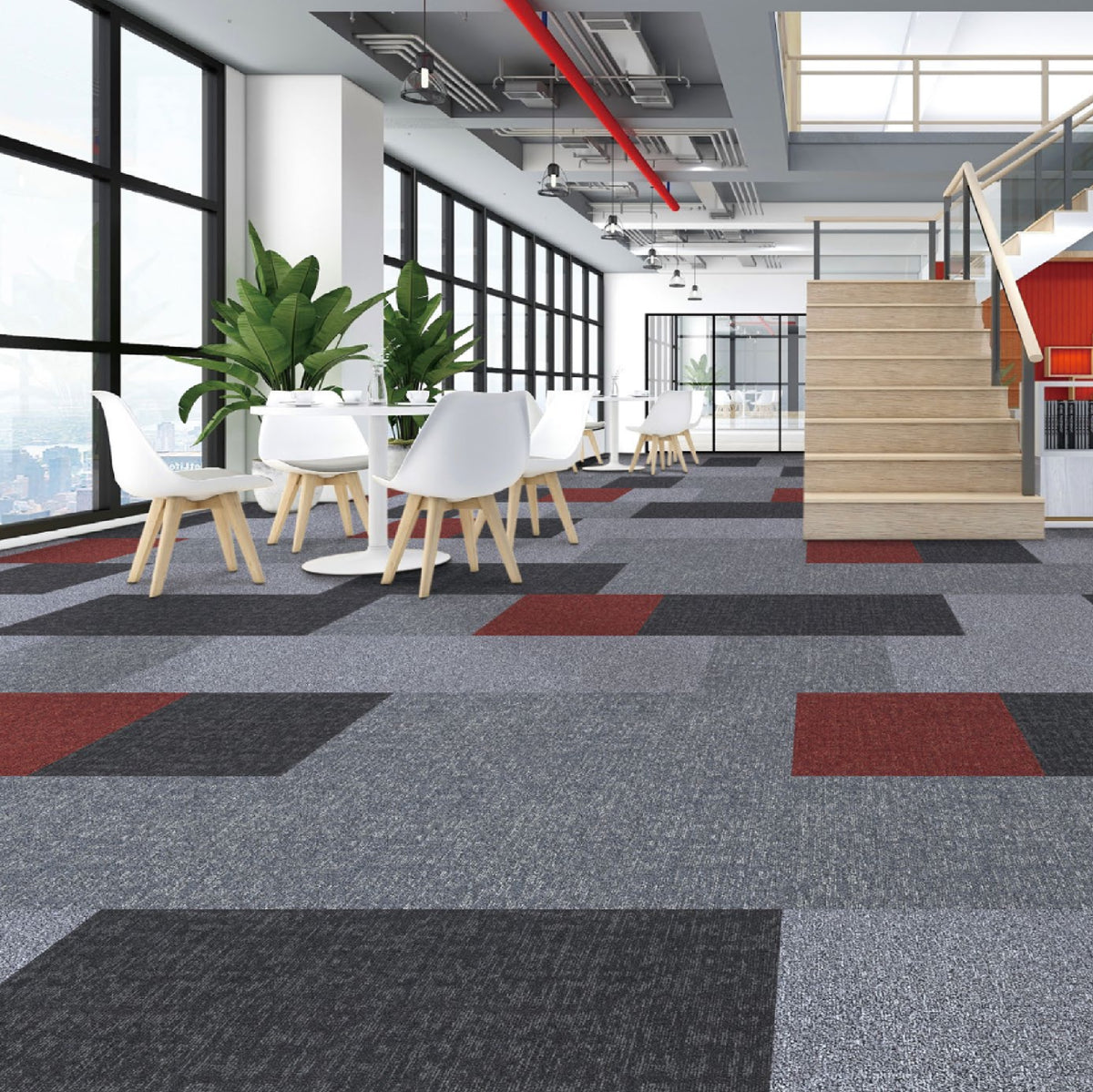 Alfombra Palmeta Quiet F80404 - 50 x 50Cms - Gris Oscuro