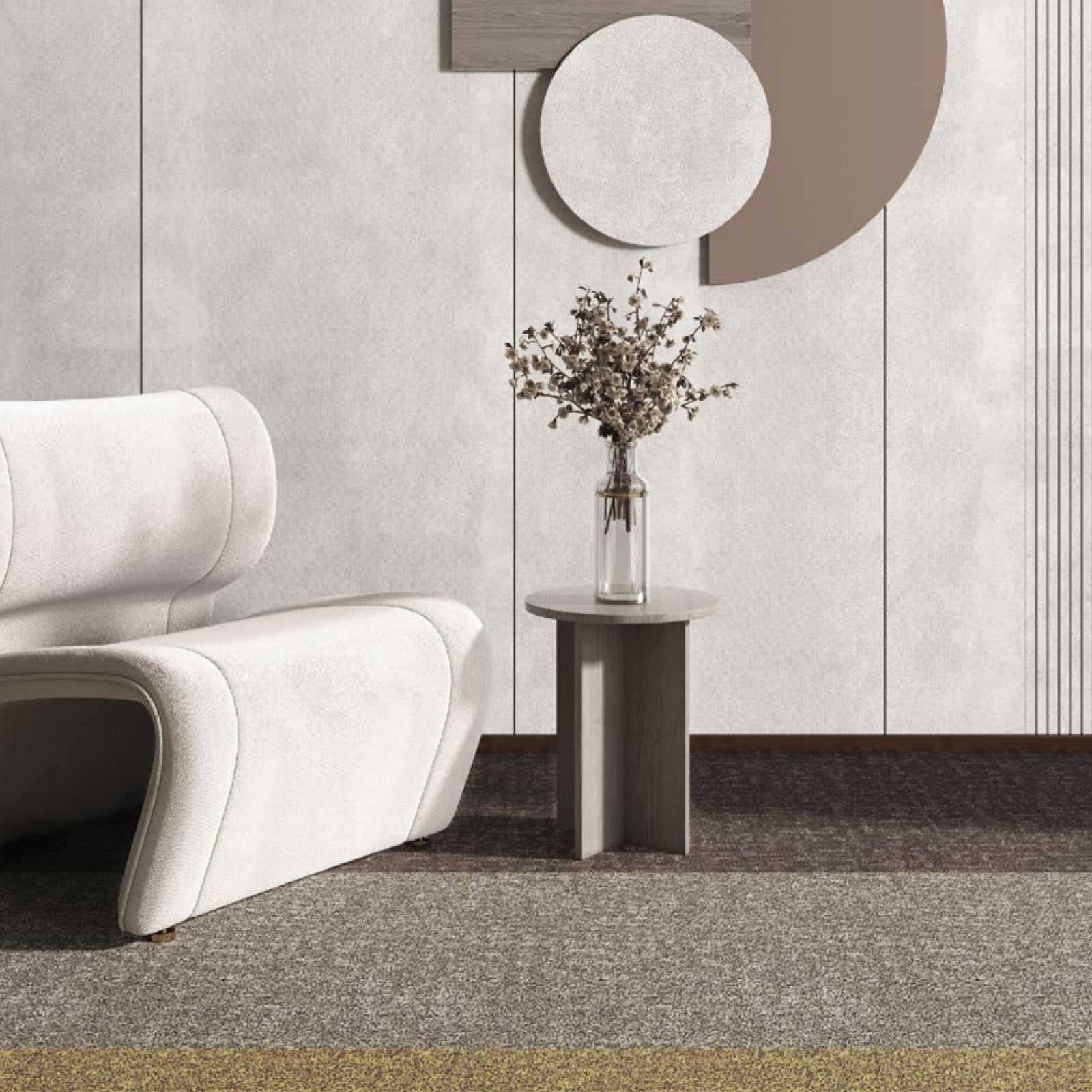 Alfombra Palmeta Quiet F80414 - 50 x 50Cms - Beige