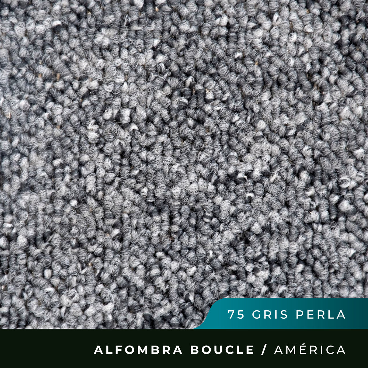 Alfombra Boucle América - 4mts de Ancho - Gris Perla 75