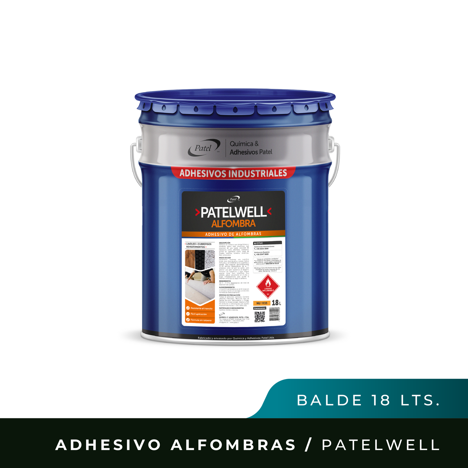 Adhesivo Para Alfombras Patelwell - Lata 18 lts