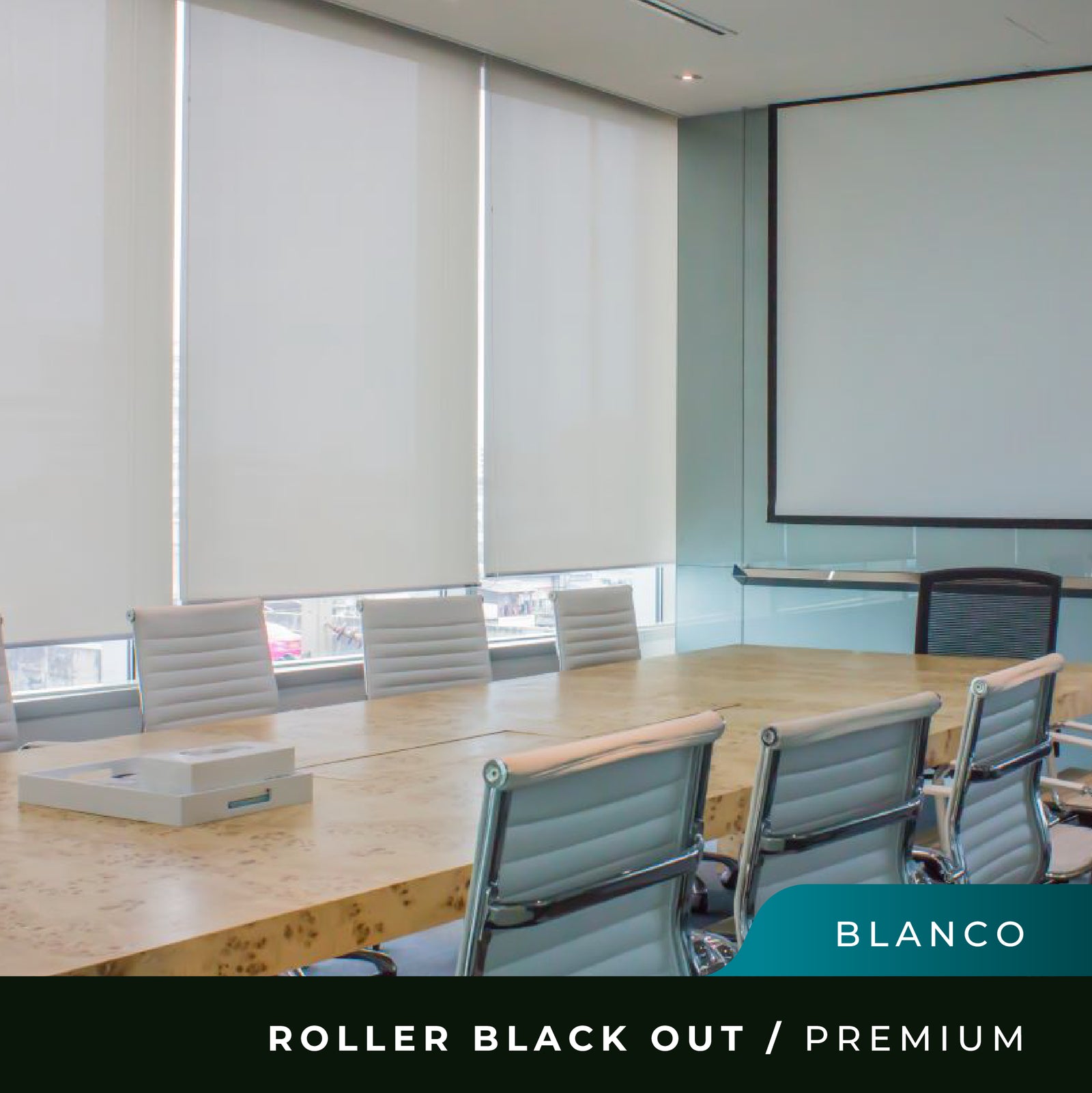 Cortina Roller Black Out Premium Prefabricadas - Blanca