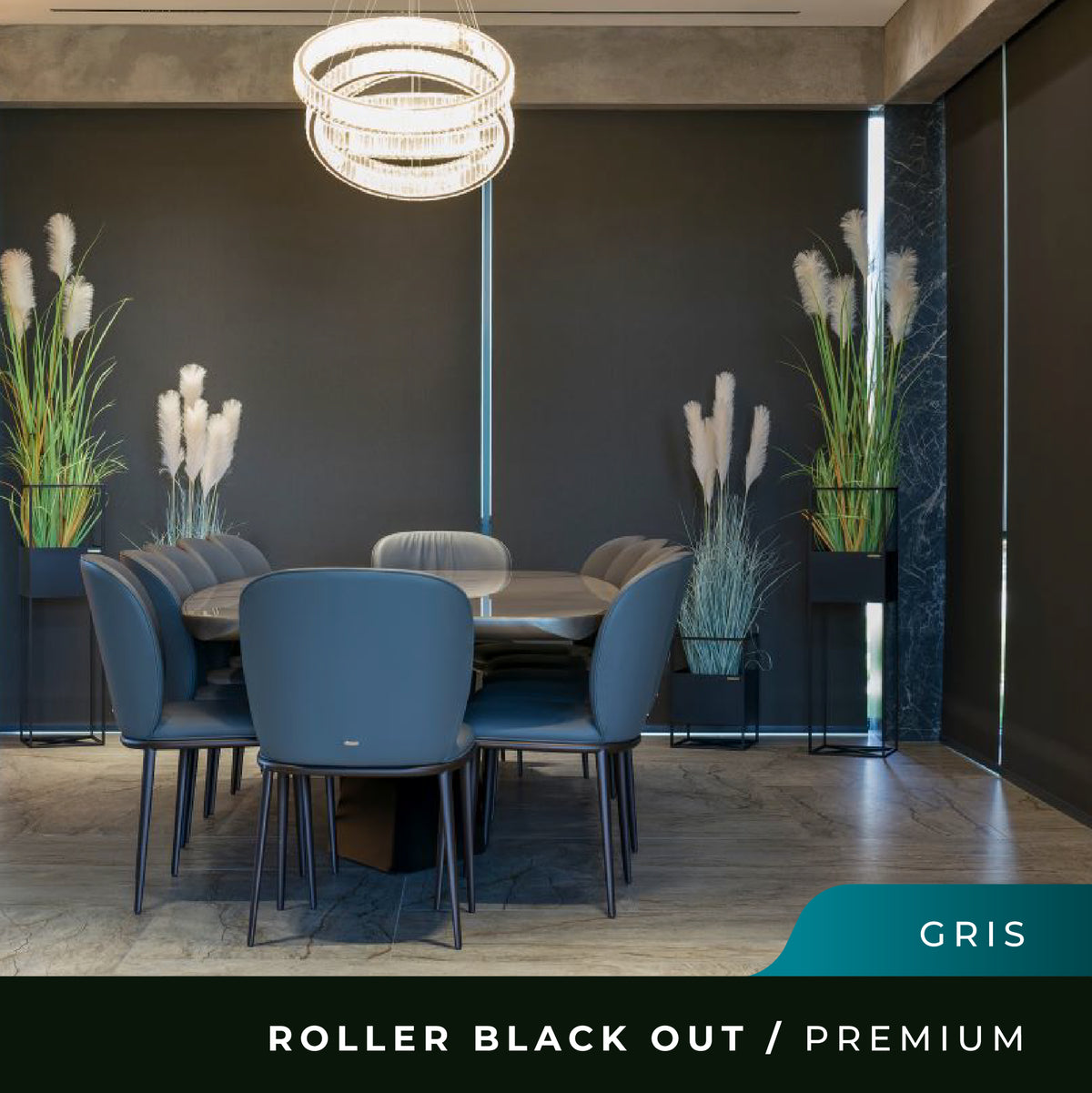 Cortina Roller Black Out Premium Prefabricadas - Gris