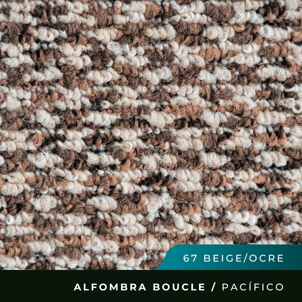 Alfombra Boucle Pacífico - 4mts de Ancho - Beige/Ocre 67