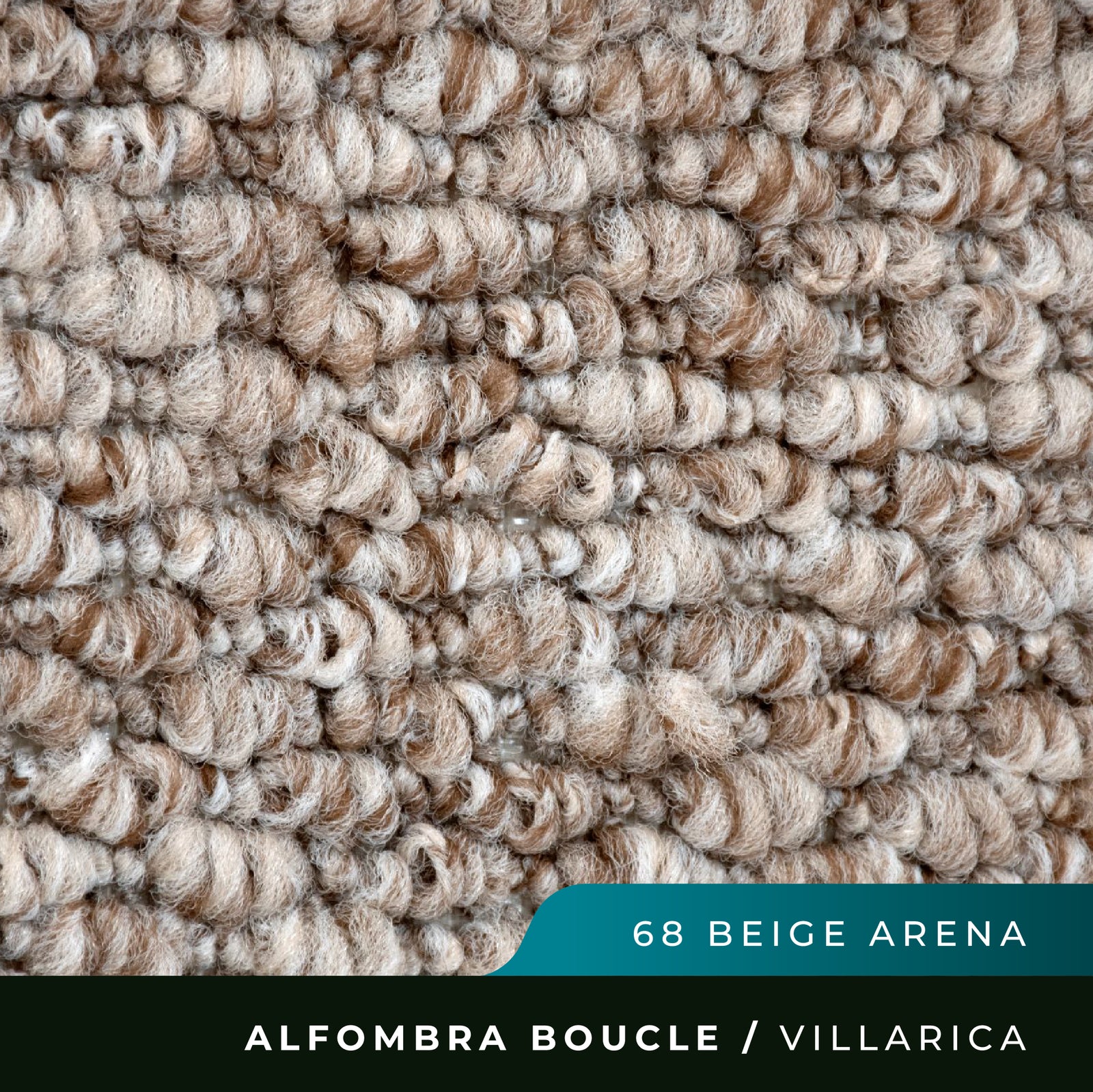 Alfombra Boucle Villarica - 4mts de Ancho - Beige Arena 68