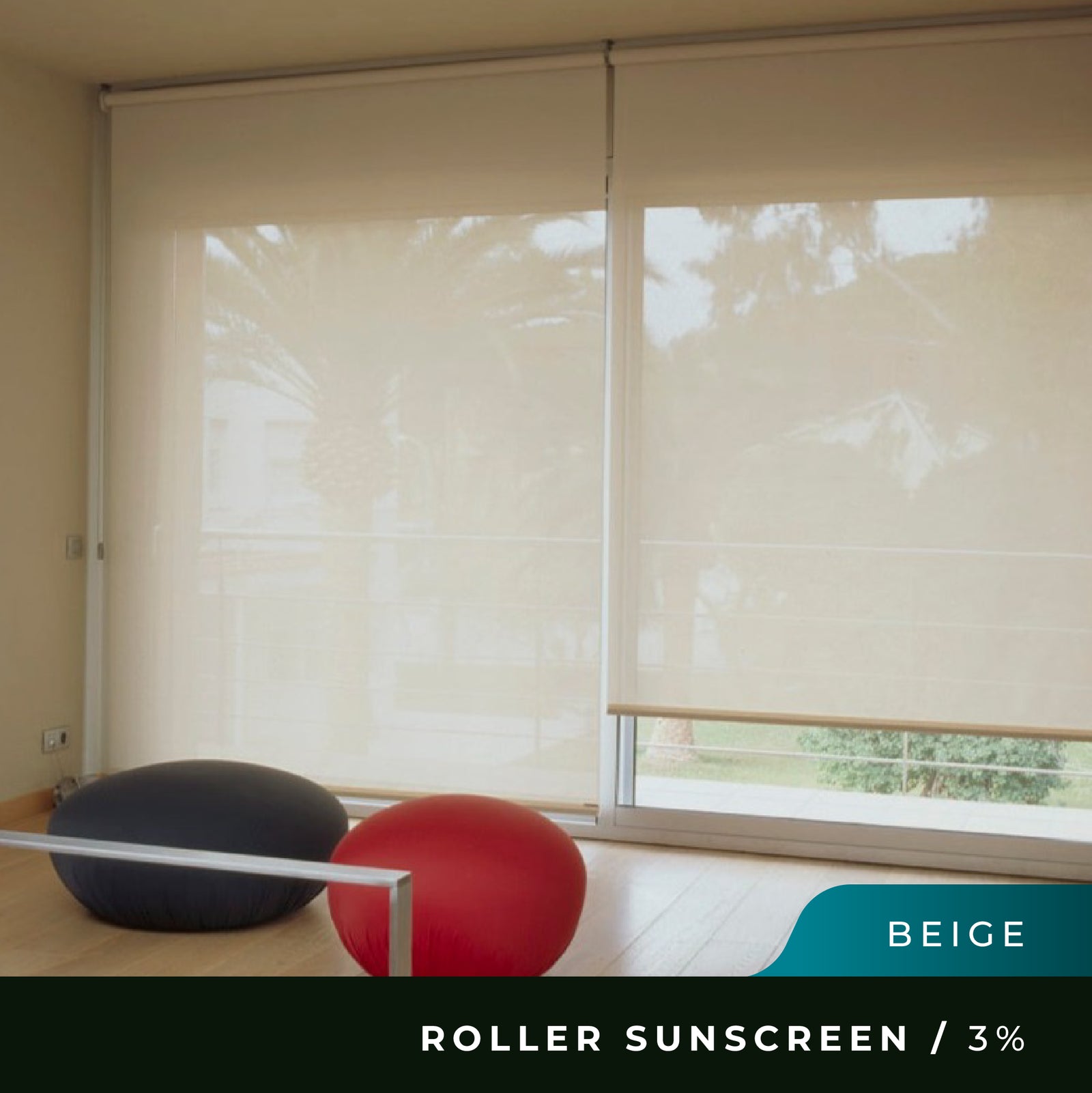 Cortina Roller Sunscreen 3% Prefabricadas - Beige