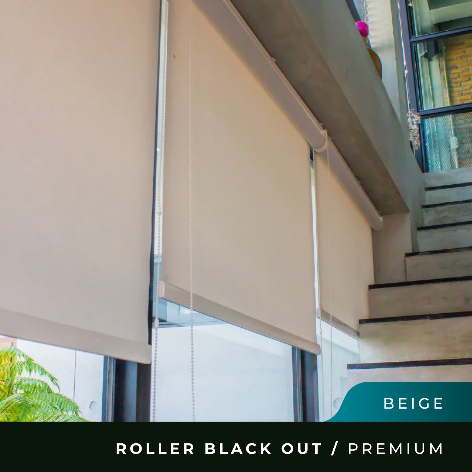 Cortina Roller Black Out Premium Prefabricadas - Beige