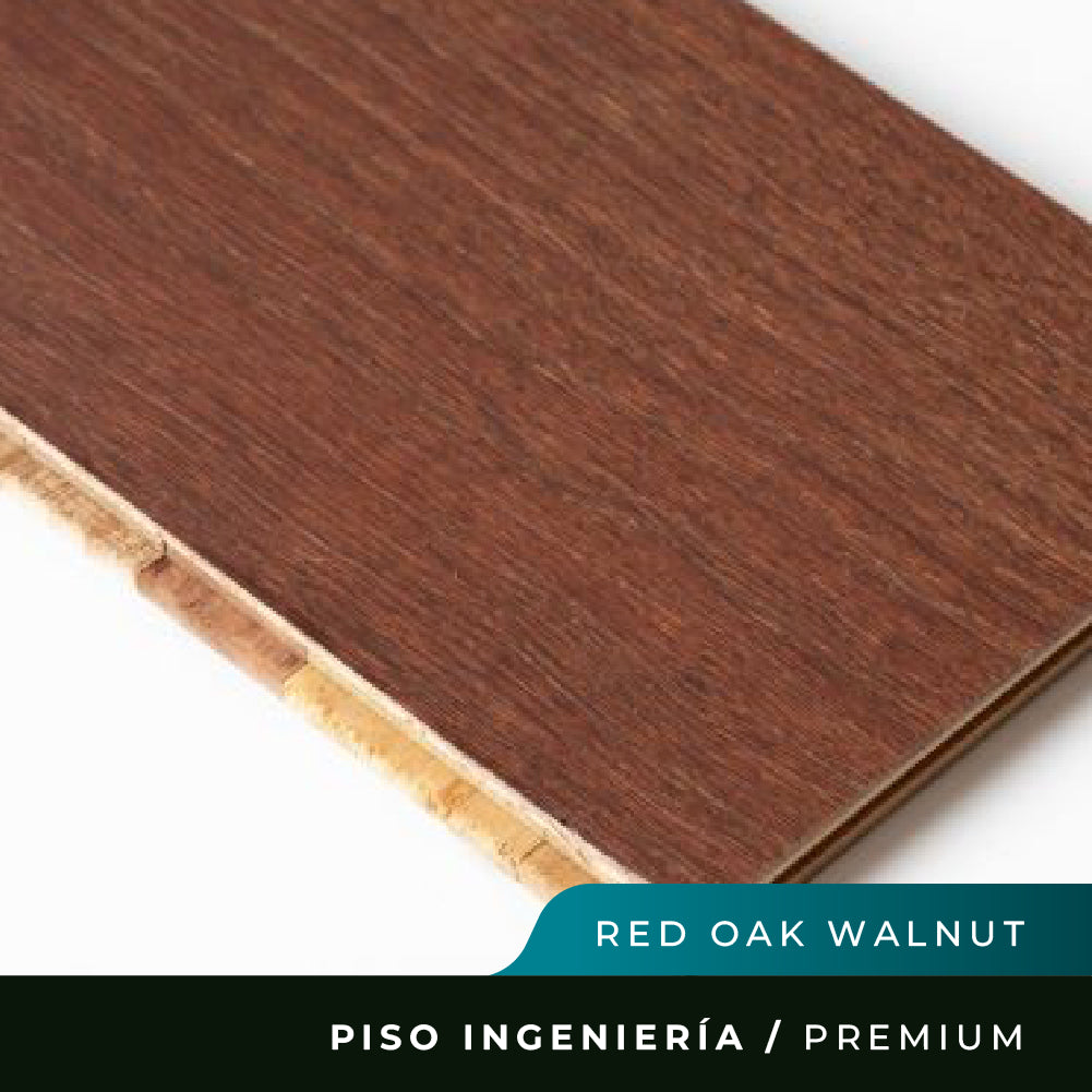 Piso Madera Premium - Red Oak Walnut - 13mm