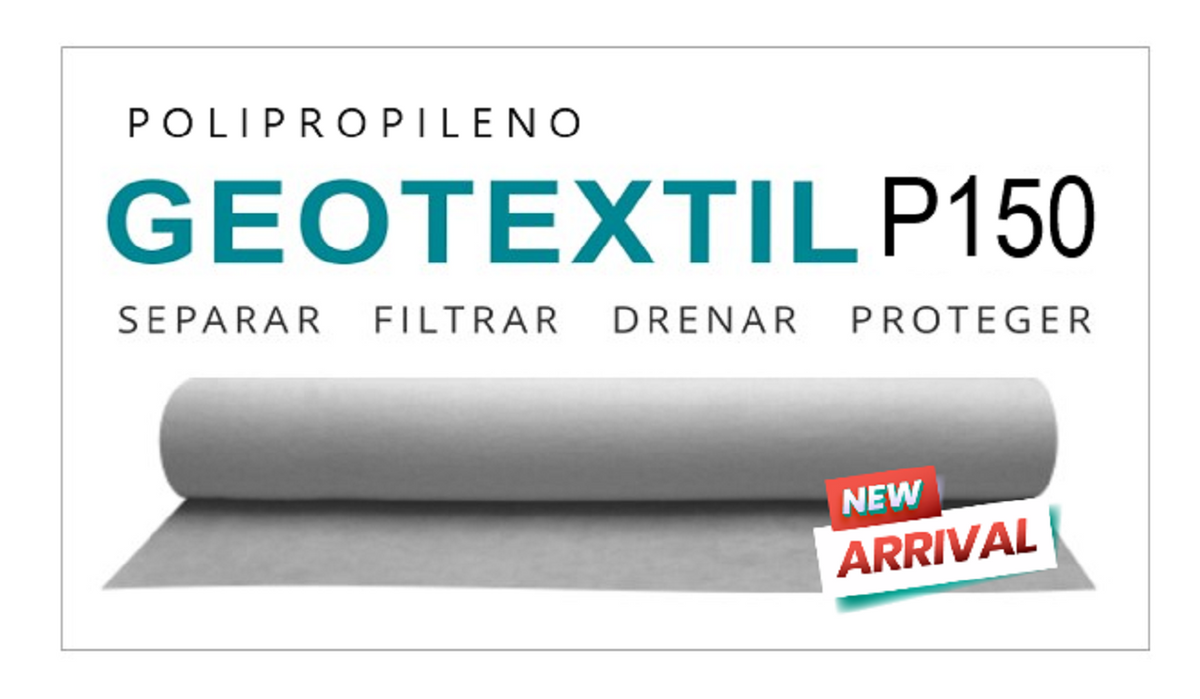 GEOTEXTIL POLIPROPILENO P150 - 150grs/mt2 - Ancho 4,00mts x 100mts largo