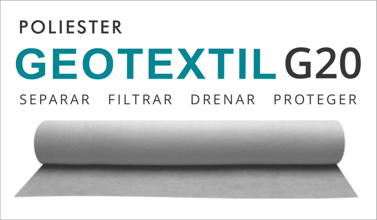 GEOTEXTIL G20 - 140grs/mt2 - Ancho 2,50mts x 100mts largo