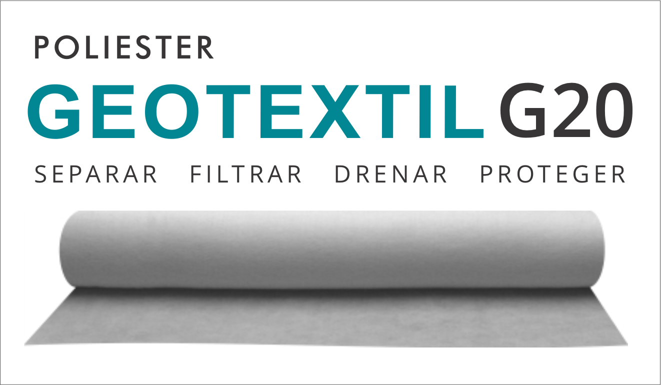 GEOTEXTIL G20 - 140grs/mt2 - Ancho 1,0mt x 10mts largo