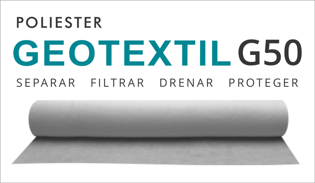 GEOTEXTIL G50 - 230grs/mt2 - Ancho 2,50mts x 100mts largo