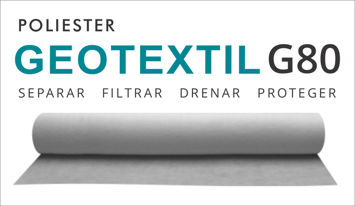 GEOTEXTIL G80 - 385grs/mt2 - Ancho 2,50mts x 100mts largo