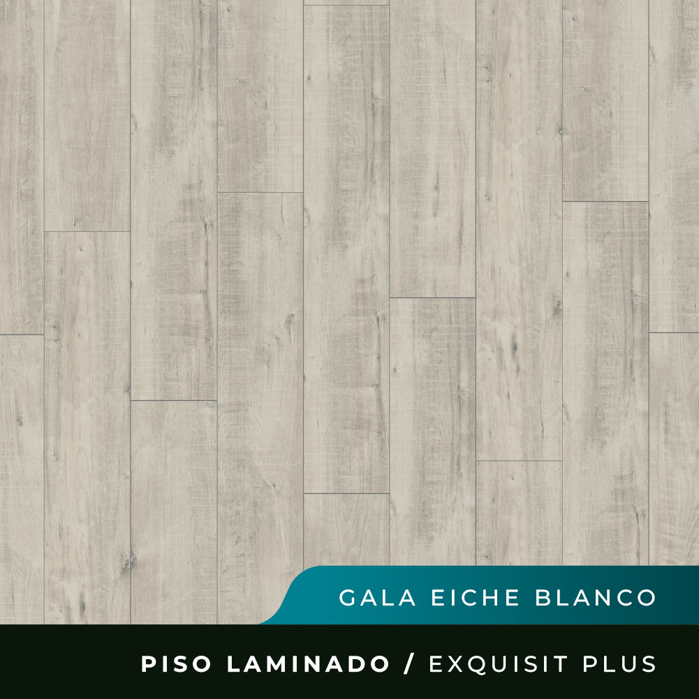 Piso Laminado Exquisit Plus Biselado - Gala Eiche Blanco - 8mm