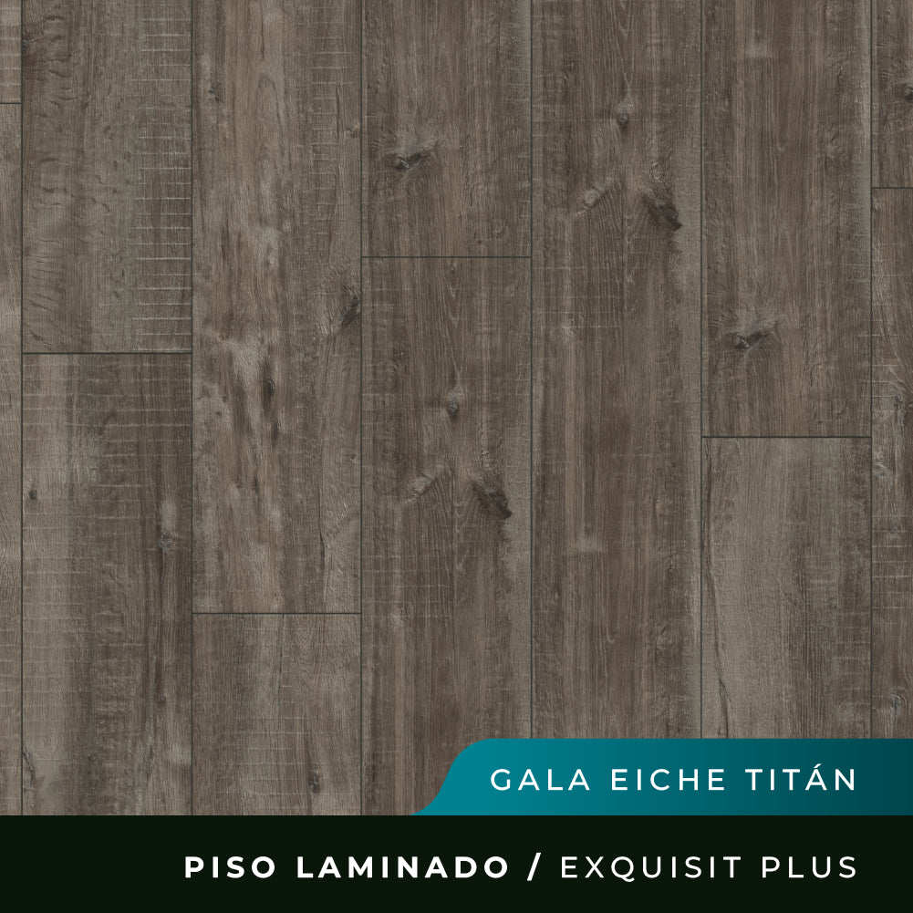 Piso Laminado Exquisit Plus Biselado - Gala Eiche Titán - 8mm