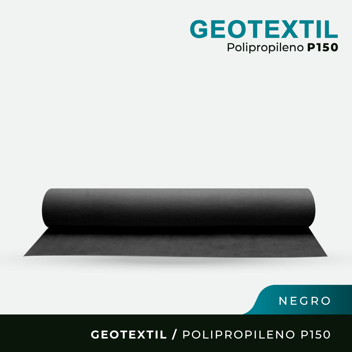 Geotextil Polipropileno P150 - 150grs/mt2 - 4,00 x 100Mts - Negro