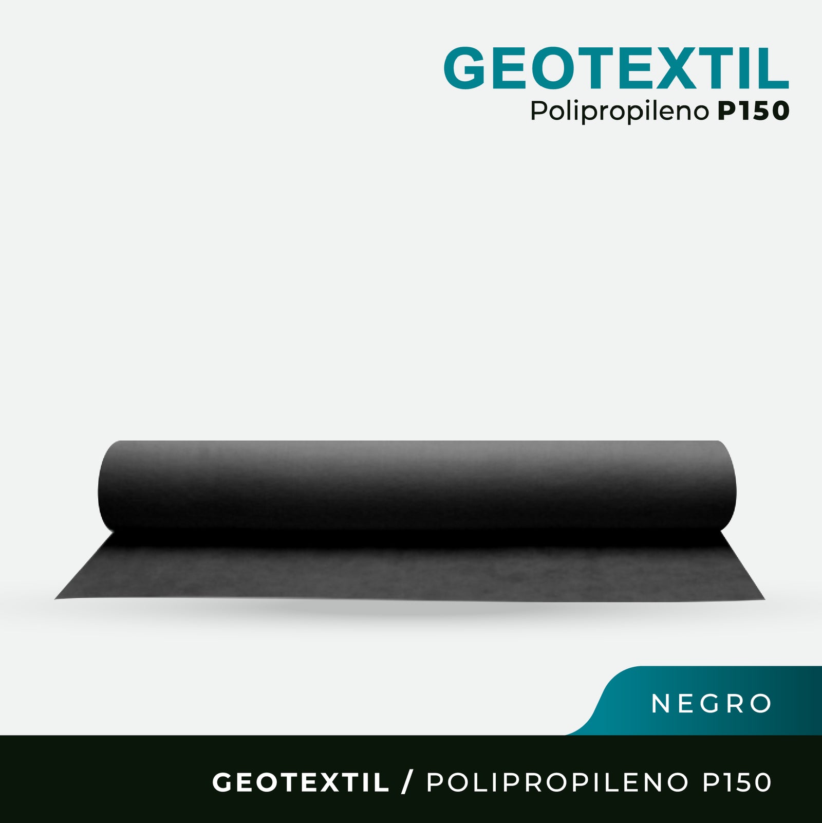 Geotextil Polipropileno P150 - 150grs/mt2 - 4,00 x 100Mts - Negro