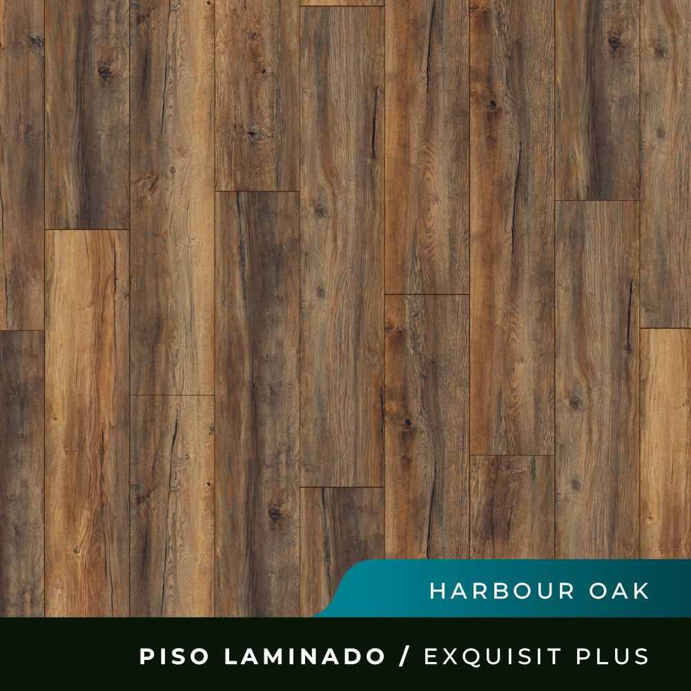 Piso Laminado Exquisit Plus Biselado - Harbour Oak - 8mm