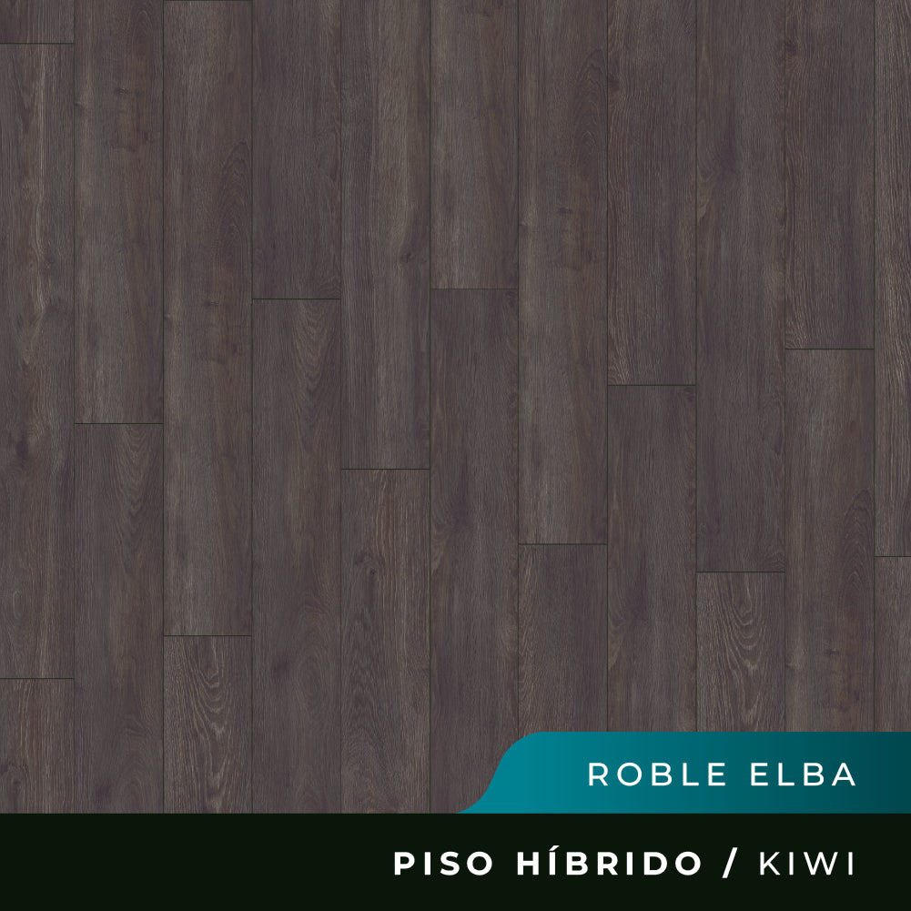 Piso Híbrido Kiwi Biselado - Roble Elba Negro - 5,5mm