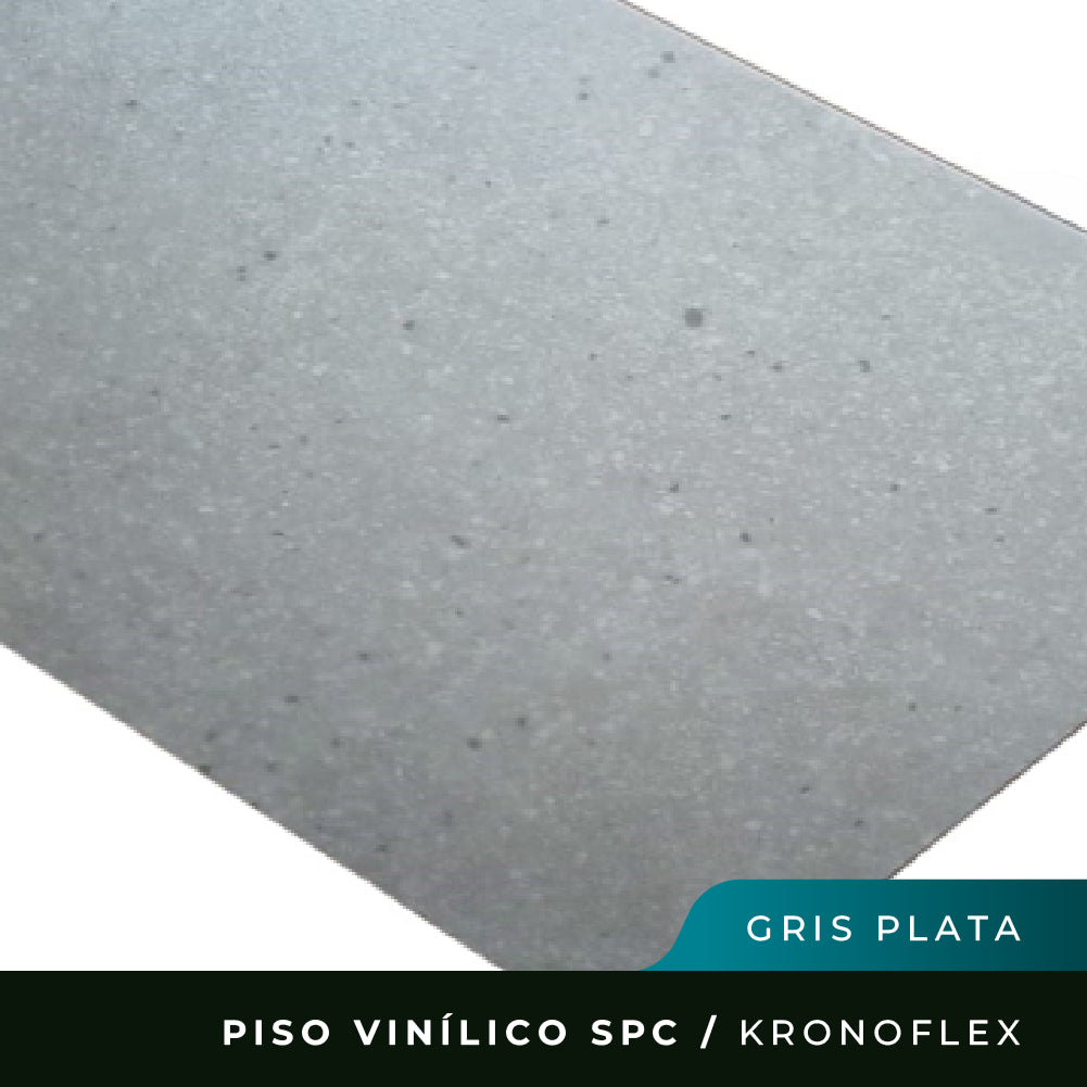 Piso Vinílico SPC Kronoflex - Gris Plata - 6,5mm Piso