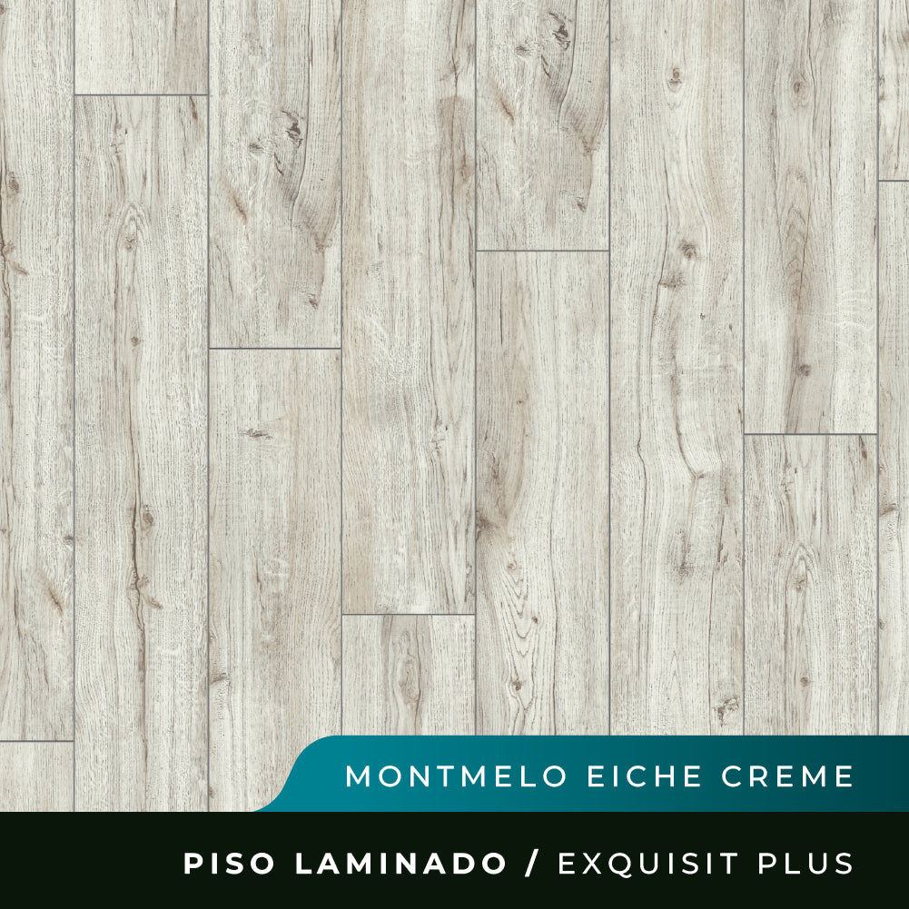 Piso Laminado Exquisit Plus Biselado - Montmelo Eiche Creme - 8mm