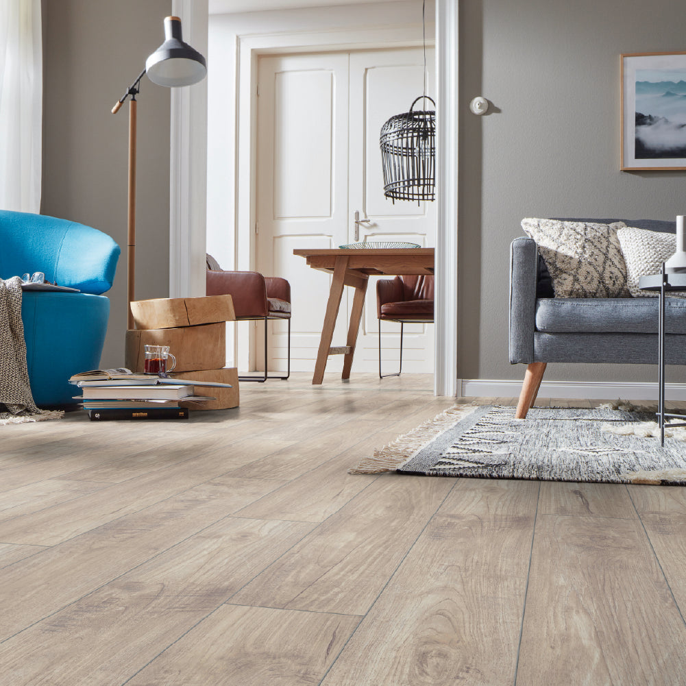 Piso Laminado Exquisit Biselado - Nostalgie Teak Beige - 8mm