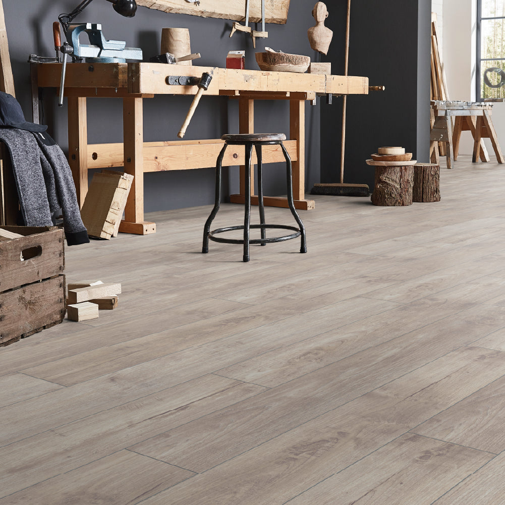 Piso Laminado Exquisit Biselado - Nostalgie Teak Beige - 8mm