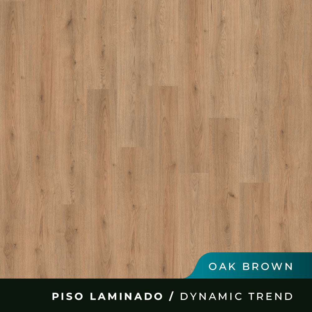 Piso Laminado Dynamic Trend Biselado - Oak Brown - 8mm