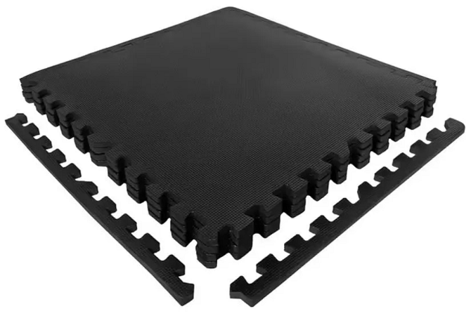 Piso Tatami Goma Eva Premium 1mt X 1mt X 3 Cm Ancho Negro - Gris