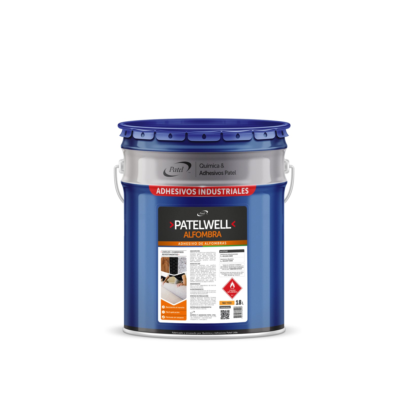 Patelwell Adhesivo para Alfombras Lata 18 litros
