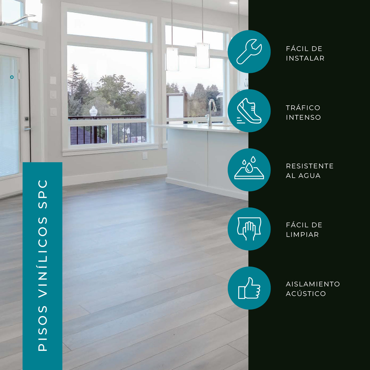 Piso Vinílico SPC Kronoflex - Gris - 5mm