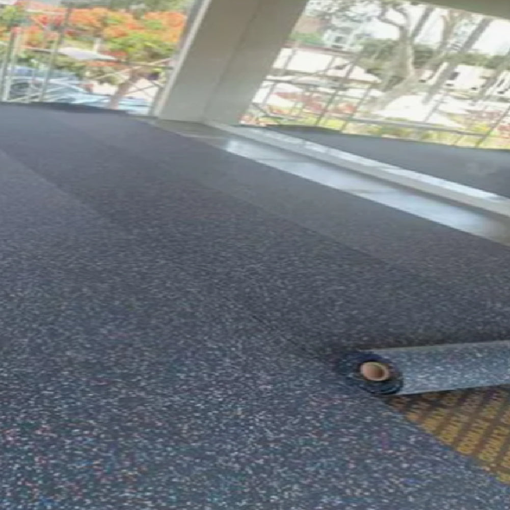 Piso de Caucho Rollo - Negro con Puntos - 2mm