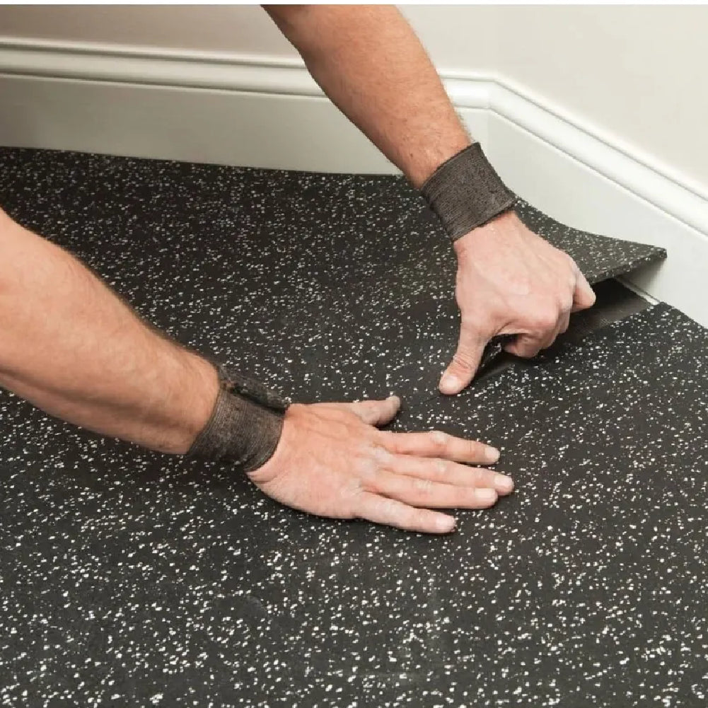 Piso de Caucho Rollo - Negro con Puntos - 2mm