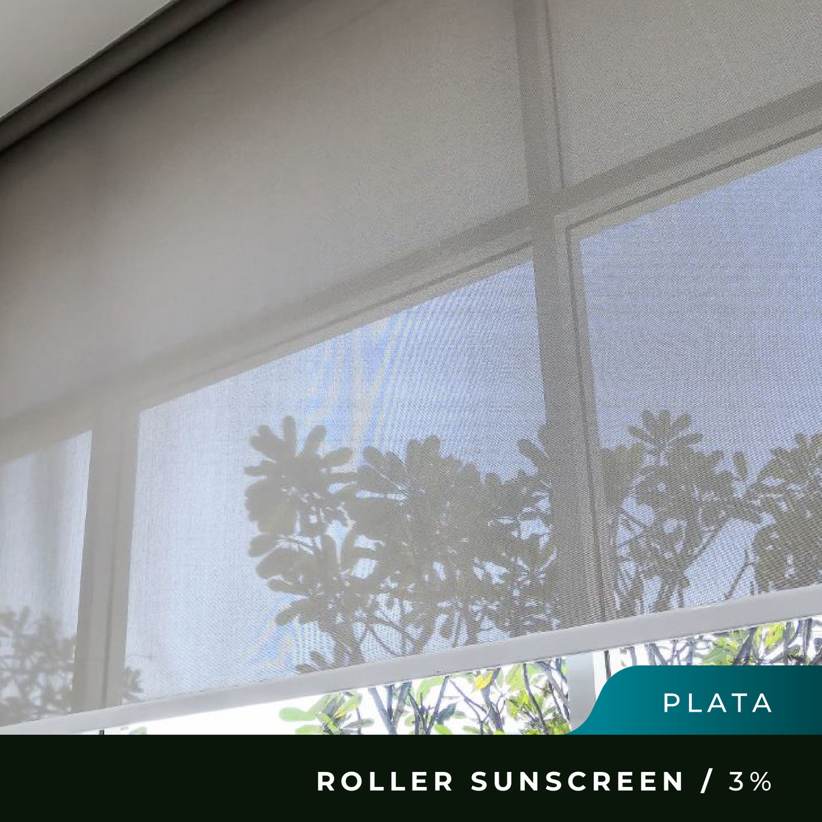 Cortina Roller Sunscreen 3% Prefabricadas - Plata