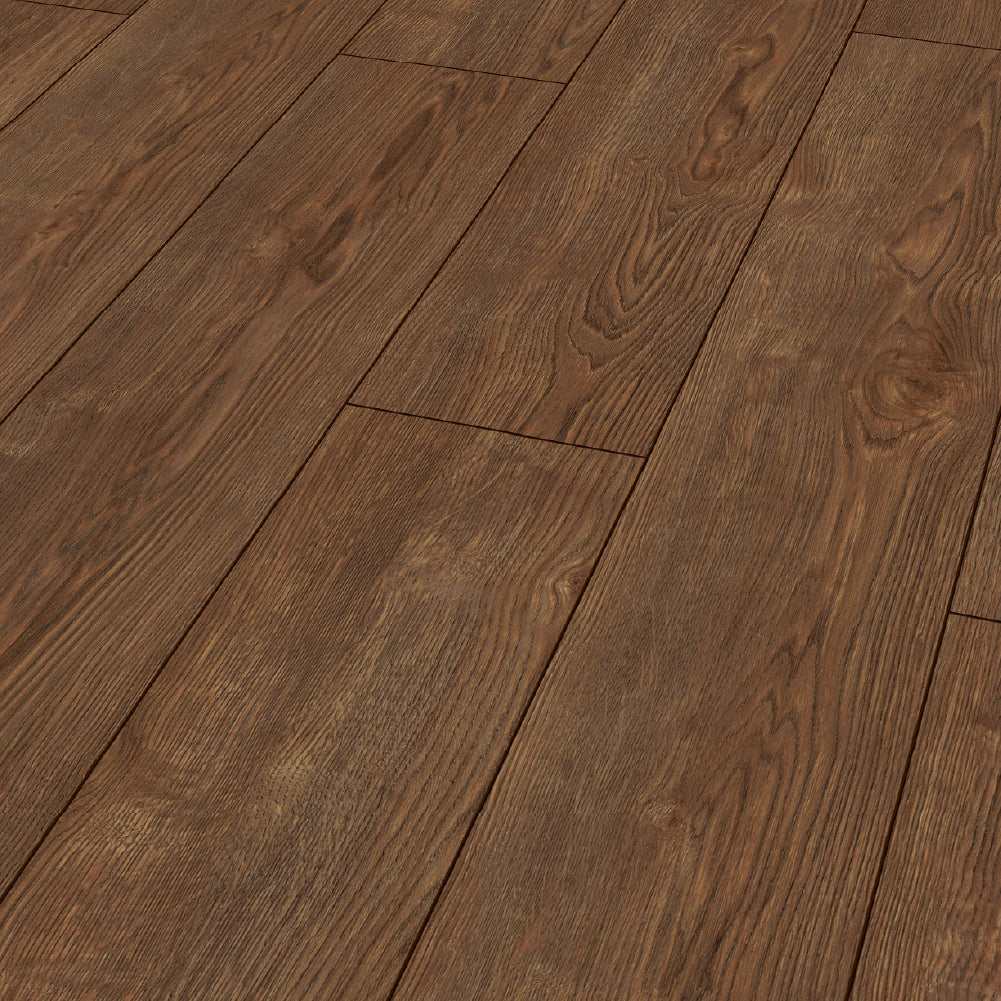 Piso Híbrido Kiwi Biselado - Rubi Eiche Braun - 5,5mm