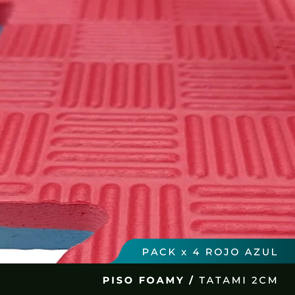Piso Foamy Premium Tatami - Pack x 4 - Rojo Azul - 2cm