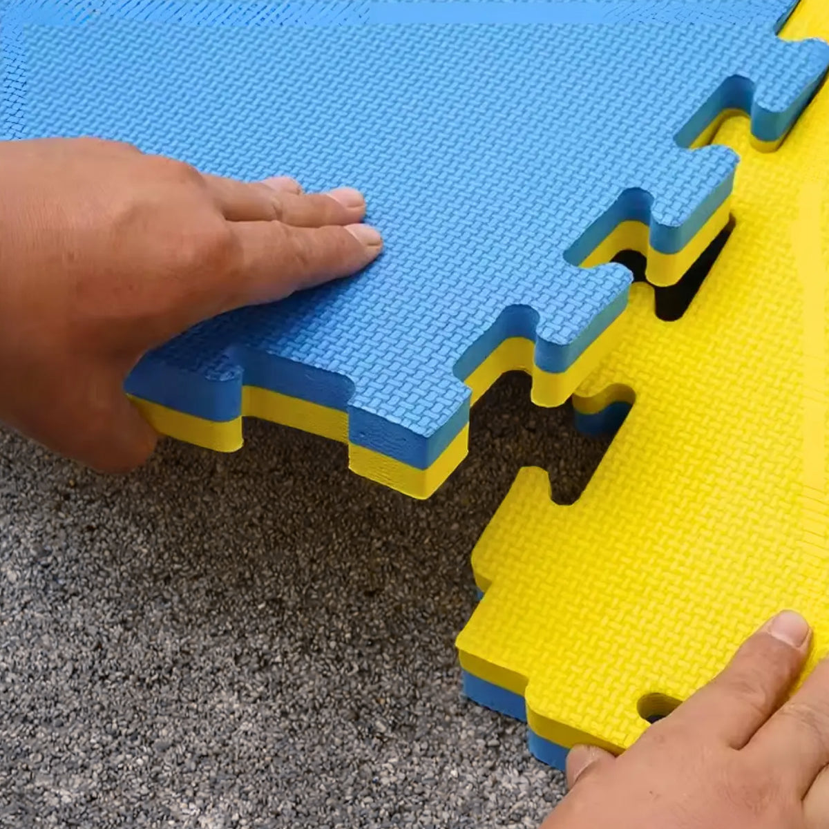Piso Foamy Premium Tatami - Pack x 4 - Amarillo Azul - 2cm