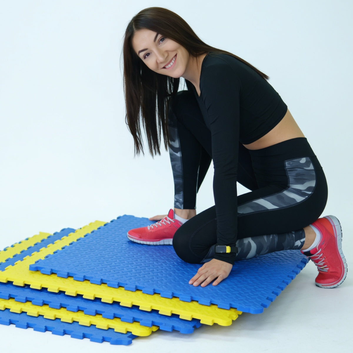 Piso Foamy Premium Tatami - Pack x 10 - Amarillo Azul - 2cm