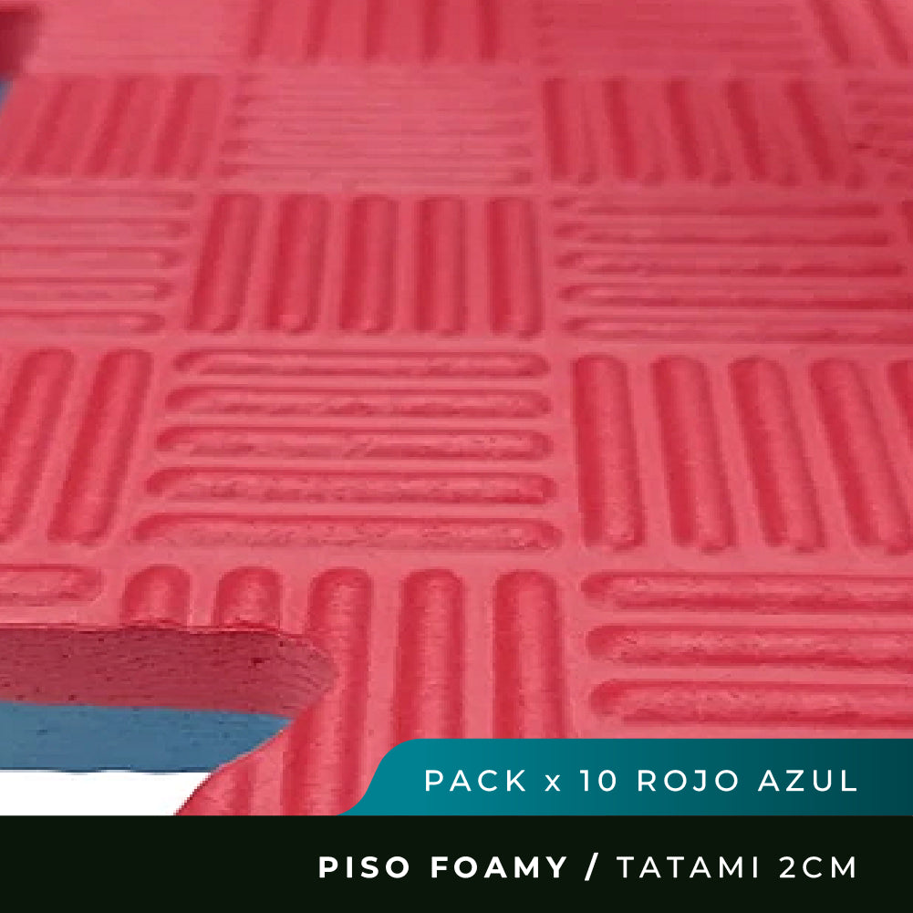 Piso Foamy Premium Tatami - Pack x 10 - Rojo Azul - 2cm