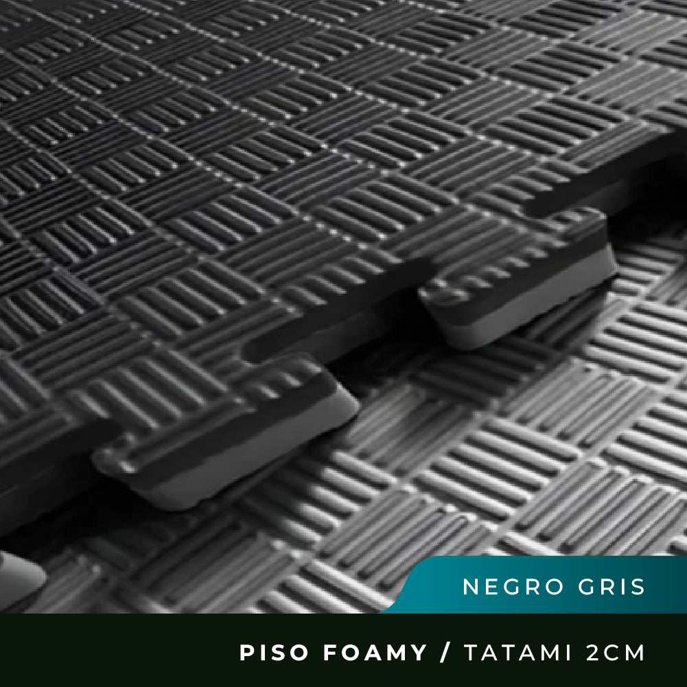 Piso Foamy Premium Tatami - Negro Gris - 2cm