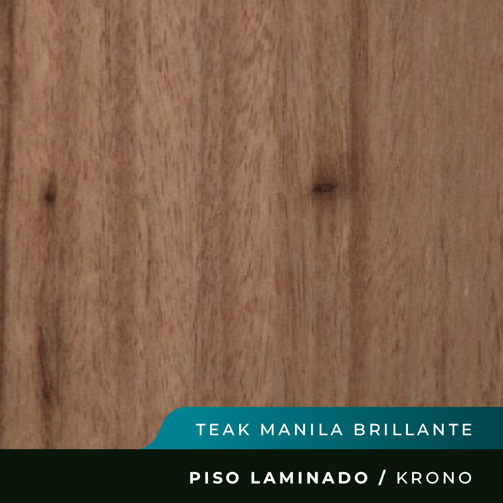 Piso Laminado Krono Biselado - Teak Manila Brillante - 8mm