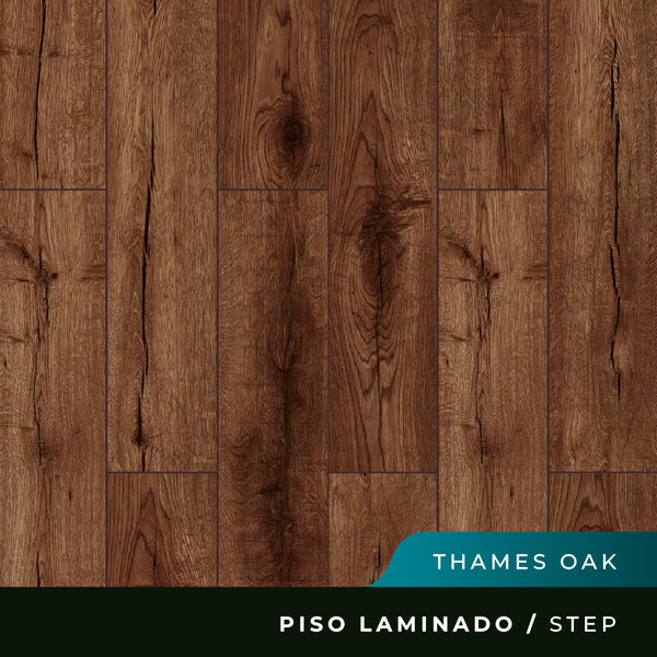 Piso Laminado Step Biselado - Thames Oak - 8mm - FeltrexCL