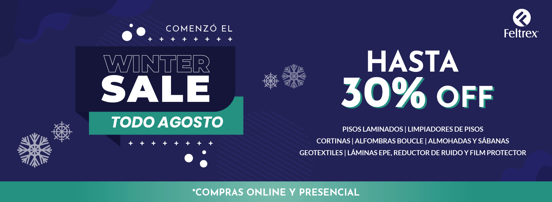 Feltrex, alfombras, pisos, persianas, textil hogar y aislantes.