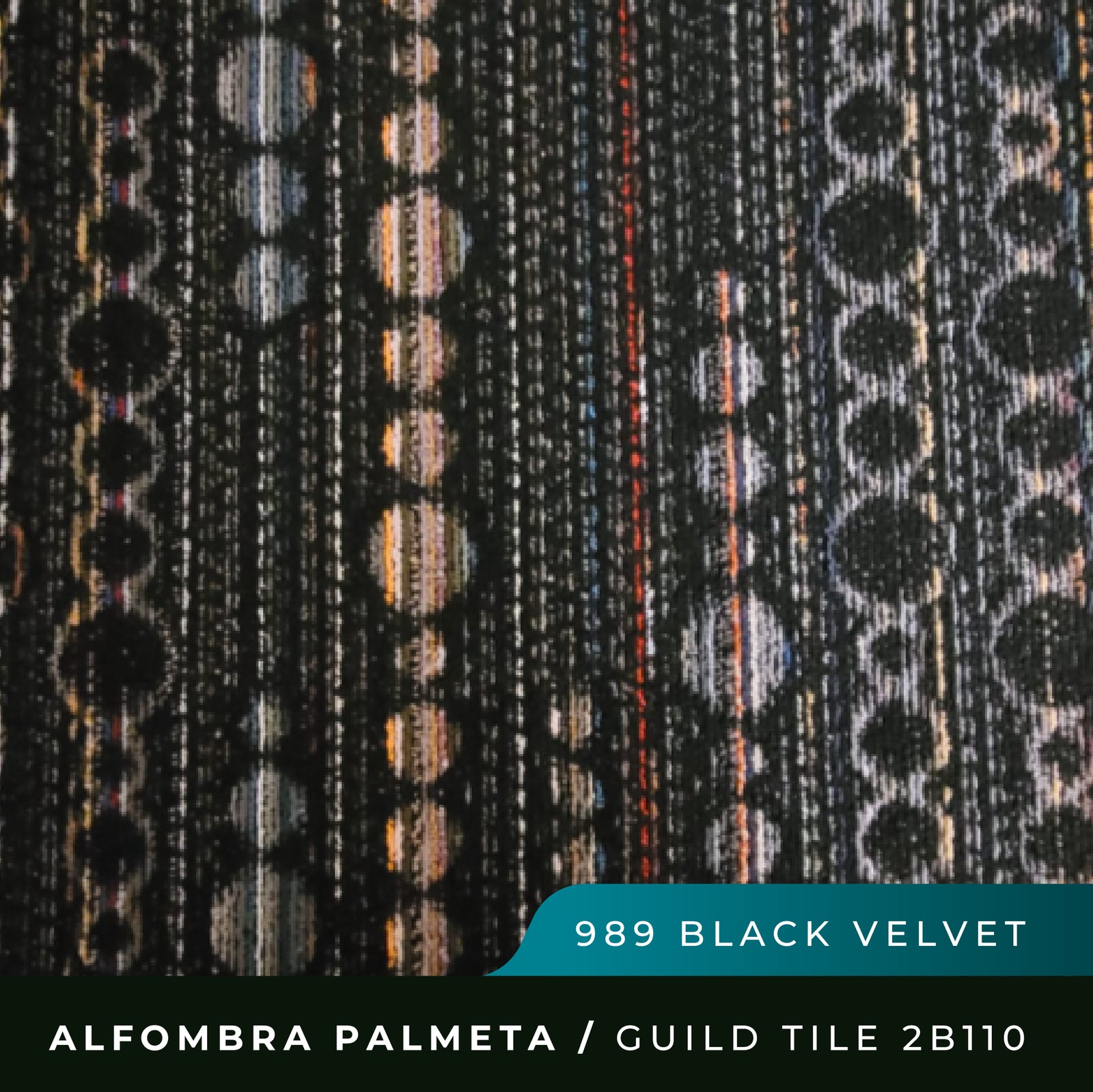 Alfombra Palmeta Guild Tile style 2B110 - 50 x 50Cms - 989 Black Velvet