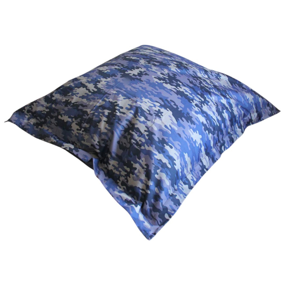 PUFF PERA AZUL CAMUFLADO TELA  IMPERMEABLE 1,40 x 1,40 mt