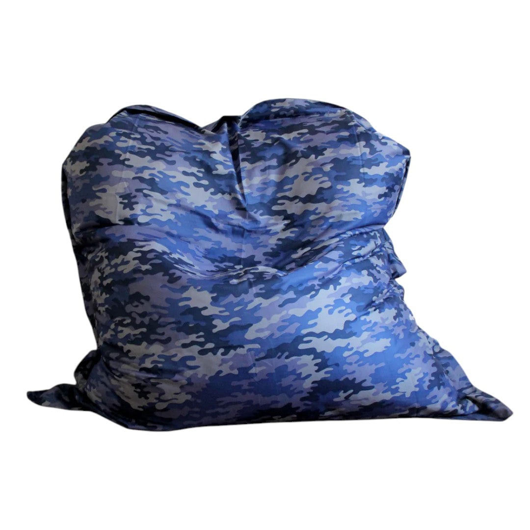 PUFF PERA AZUL CAMUFLADO TELA  IMPERMEABLE 1,40 x 1,40 mt