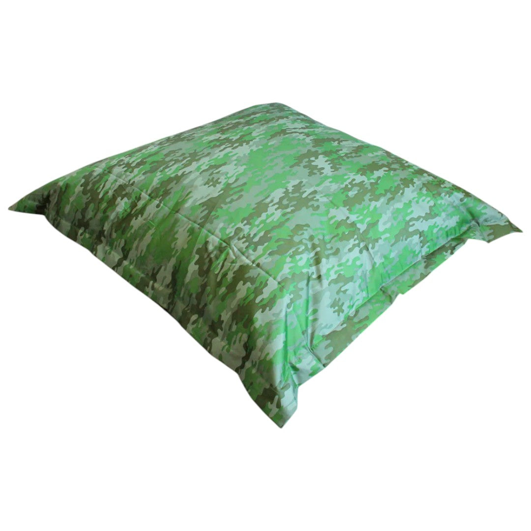 PUFF PERA VERDE CAMUFLADO TELA  IMPERMEABLE 1,40 x 1,40 mt